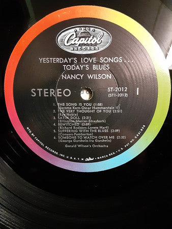 Nancy Wilson : Yesterday's Love Songs • Today's Blues (LP, Album, RP, Scr)