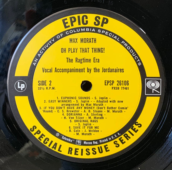 Max Morath : Oh, Play That Thing! The Ragtime Era (LP, Album, RE, Ter)