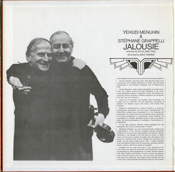 Yehudi Menuhin, Stephane Grappelli* & The Alan Clare Trio* : Jalousie (LP, Album, Win)