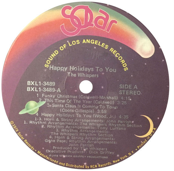 The Whispers : Happy Holidays To You (LP, Album, Ind)