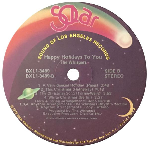 The Whispers : Happy Holidays To You (LP, Album, Ind)
