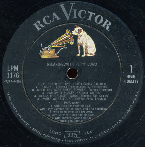 Perry Como : Relaxing With Perry Como (LP, Album, Mono)