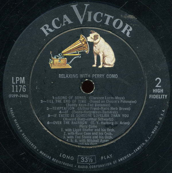 Perry Como : Relaxing With Perry Como (LP, Album, Mono)