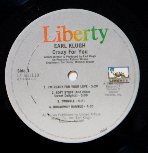 Earl Klugh : Crazy For You (LP, Album, Club)