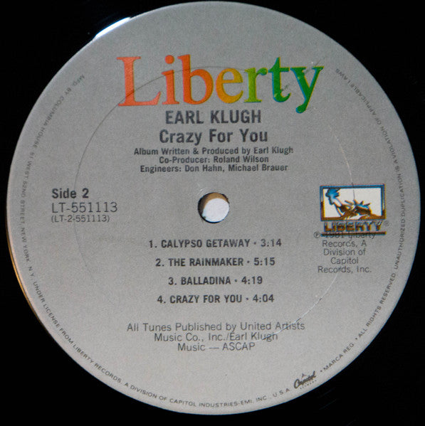 Earl Klugh : Crazy For You (LP, Album, Club)