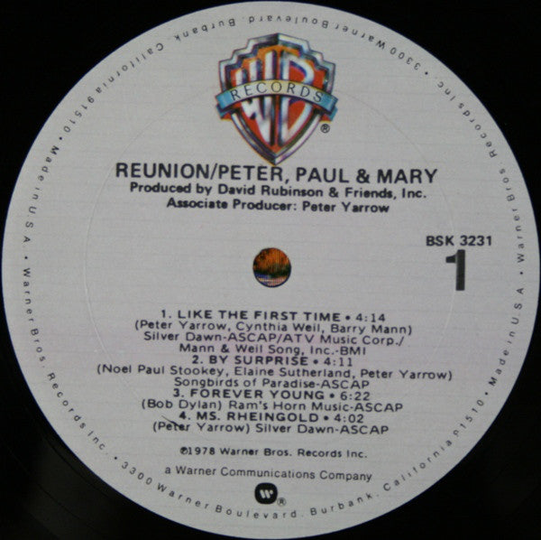 Peter, Paul & Mary : Reunion (LP, Album, Gol)