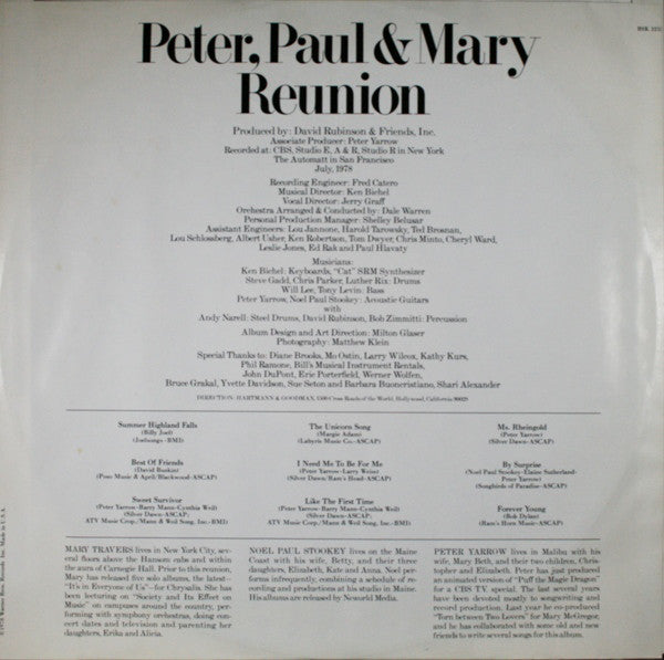 Peter, Paul & Mary : Reunion (LP, Album, Gol)