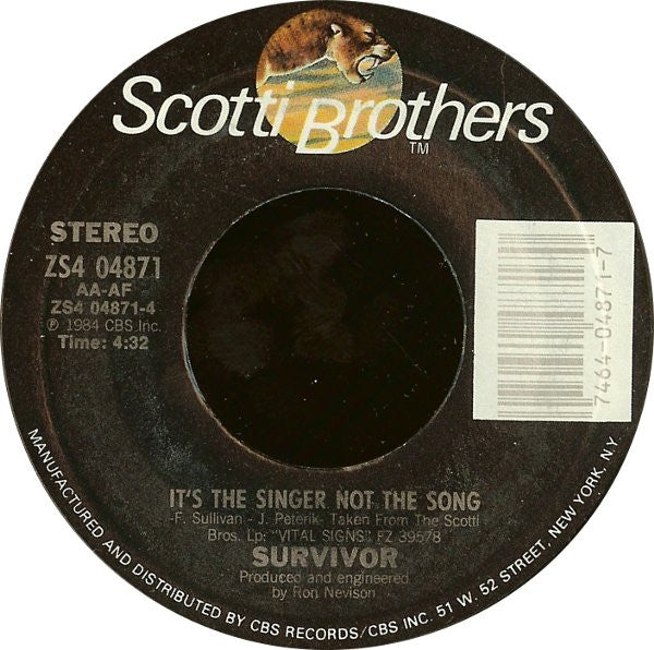 Survivor : The Search Is Over (7", Single, Styrene, Pit)