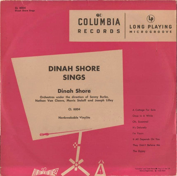 Dinah Shore : Dinah Shore Sings (10", Album)