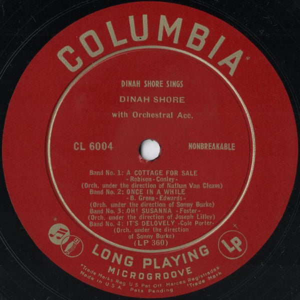 Dinah Shore : Dinah Shore Sings (10", Album)