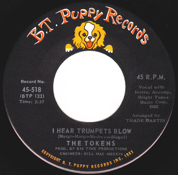 The Tokens : I Hear Trumpets Blow / Don't Cry, Sing Along With The Music (7", Single, Roc)