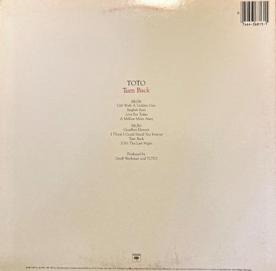 Toto : Turn Back (LP, Album, Pit)