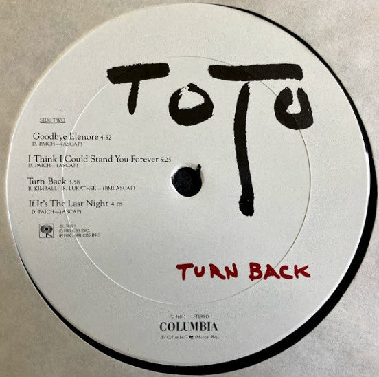 Toto : Turn Back (LP, Album, Pit)
