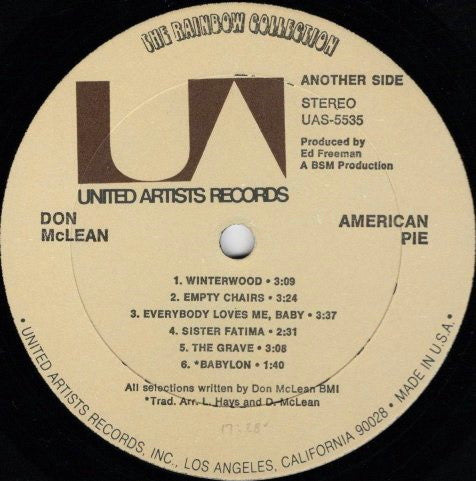 Don McLean : American Pie (LP, Album, RE, All)