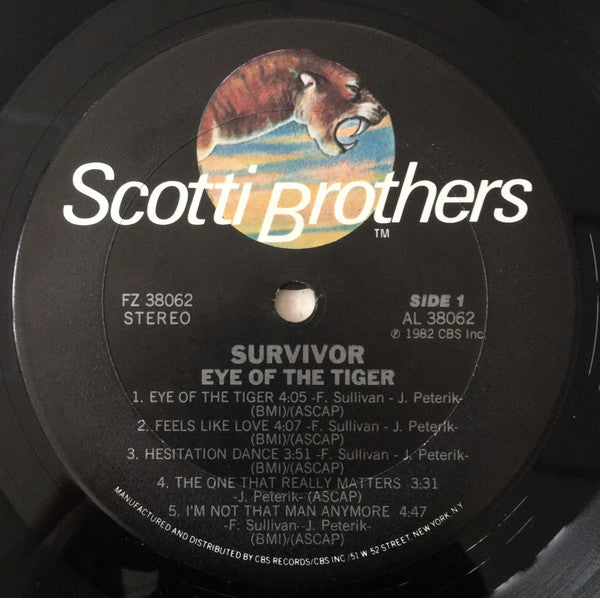 Survivor : Eye Of The Tiger (LP, Album)