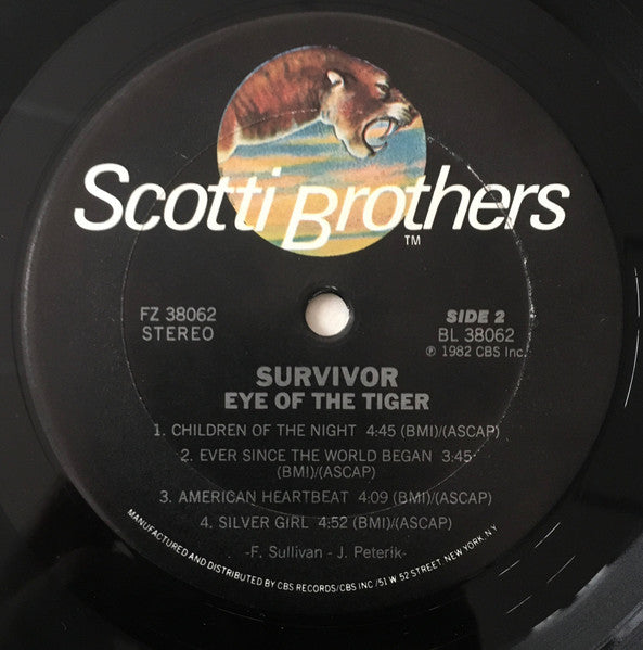 Survivor : Eye Of The Tiger (LP, Album)