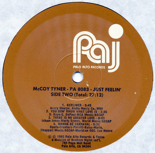 McCoy Tyner : Just Feelin' (LP, Album)