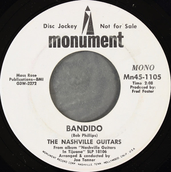 The Nashville Guitars : Bandido (7", Mono, Promo)