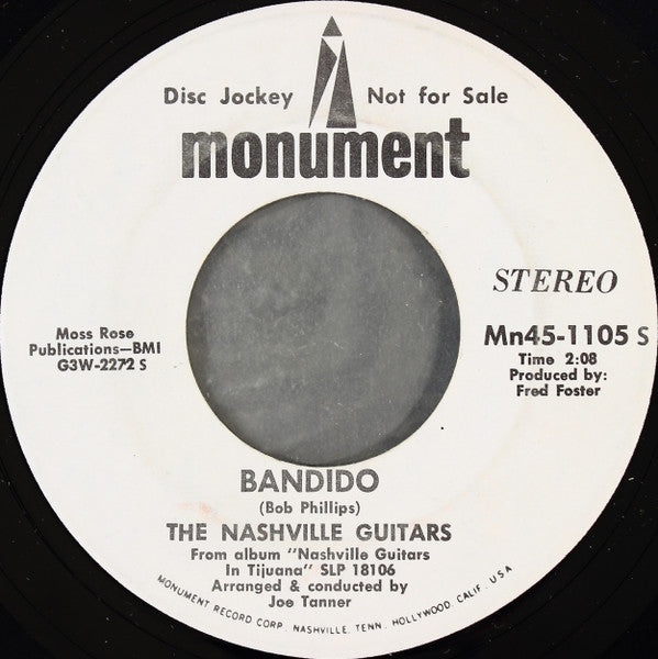 The Nashville Guitars : Bandido (7", Mono, Promo)