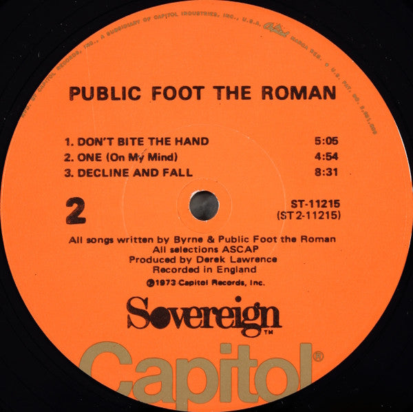 Public Foot The Roman : Public Foot The Roman (LP, Los)
