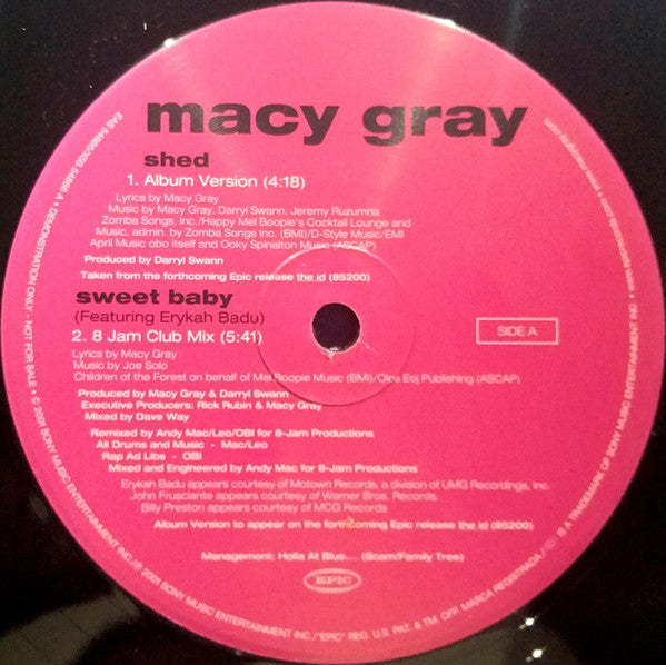 Macy Gray : Shed / Sweet Baby (12", Promo)