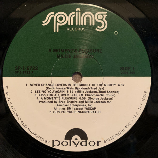 Millie Jackson : A Moment's Pleasure (LP, Album, Mixed, 72 )