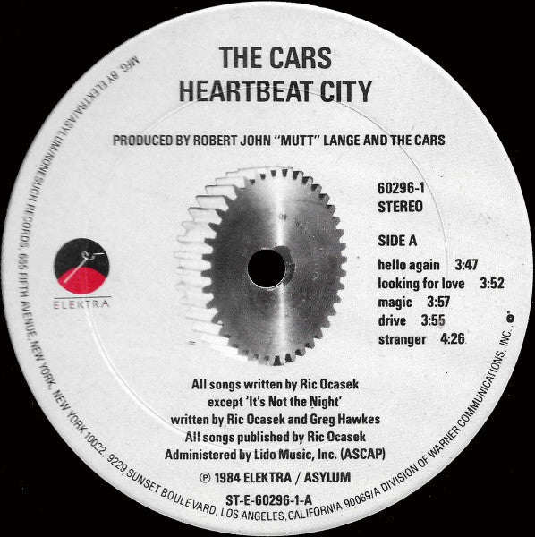 The Cars : Heartbeat City (LP, Album, Club, SRC)