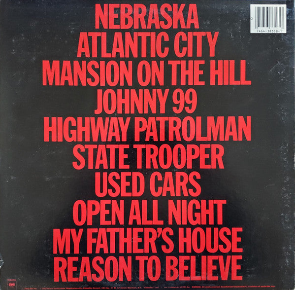 Bruce Springsteen : Nebraska (LP, Album, RE, Ter)