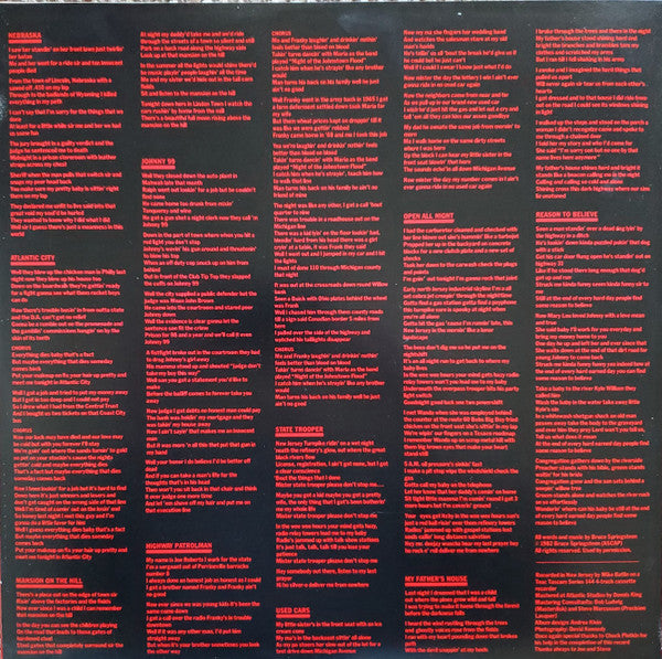 Bruce Springsteen : Nebraska (LP, Album, RE, Ter)