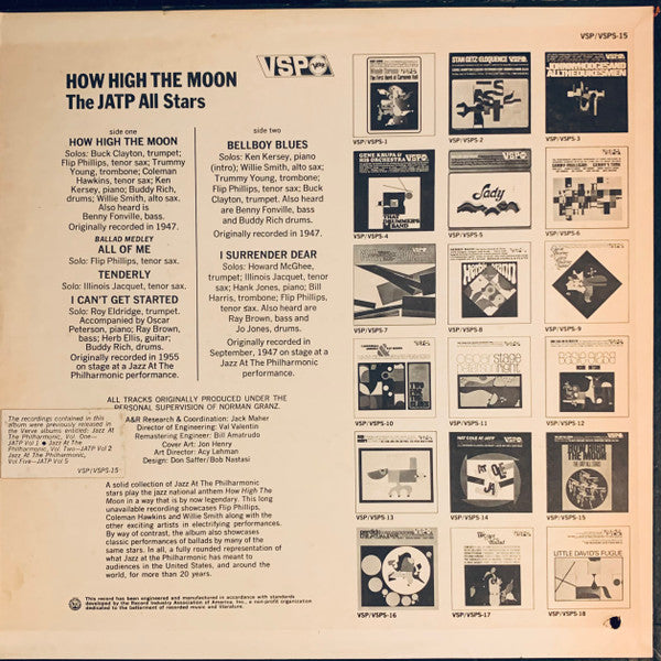 The JATP All Stars* : How High The Moon (LP, Comp, Mono)
