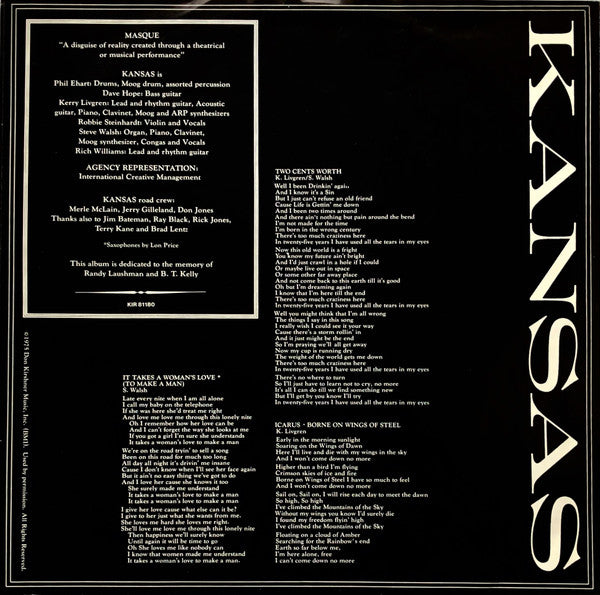Kansas (2) : Masque (LP, Album)