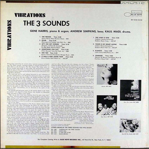 The Three Sounds : Vibrations (LP, Album, Mono)