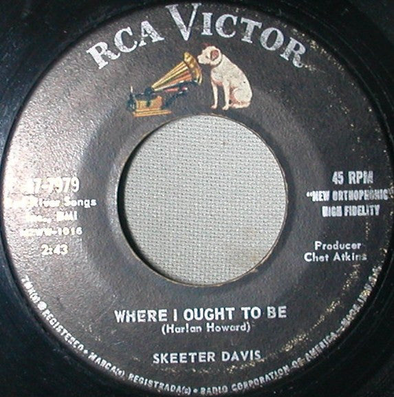 Skeeter Davis : Where I Ought To Be / Something Precious (7")