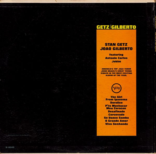 Stan Getz & Joao Gilberto* : Getz / Gilberto (LP, Album, Mono, Gat)