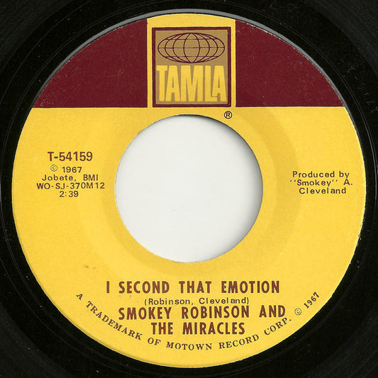 The Miracles : I Second That Emotion (7", Single, ARP)