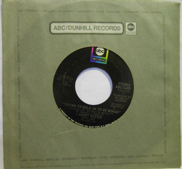 Lamont Dozier : Trying To Hold On To My Woman (7", Single)