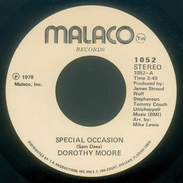 Dorothy Moore : Special Occasion / Girl Overboard (7")