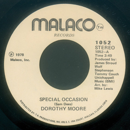Dorothy Moore : Special Occasion / Girl Overboard (7")