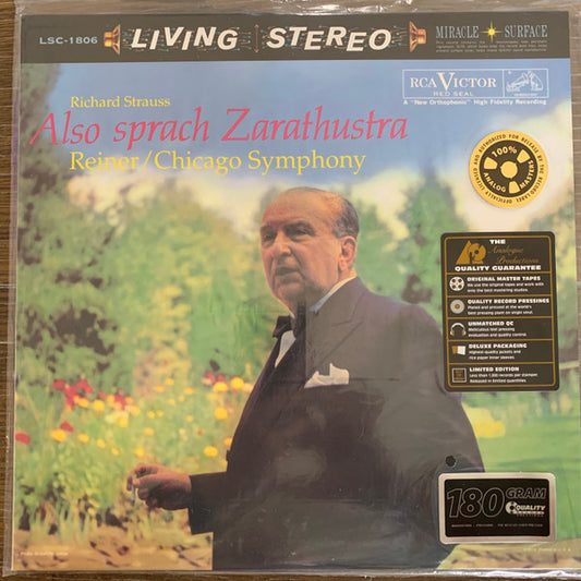 Richard Strauss, Fritz Reiner / Chicago Symphony Orchestra : Also Sprach Zarathustra (LP, Album, RE, RM, RP, 180)