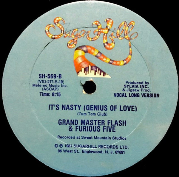 GrandMaster Flash & The Furious Five : It's Nasty (Genius Of Love) (12", RP, Blu)