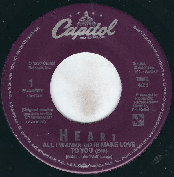 Heart : All I Wanna Do Is Make Love To You (7", Spe)