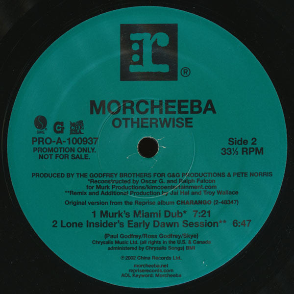 Morcheeba : Otherwise (12", Promo)