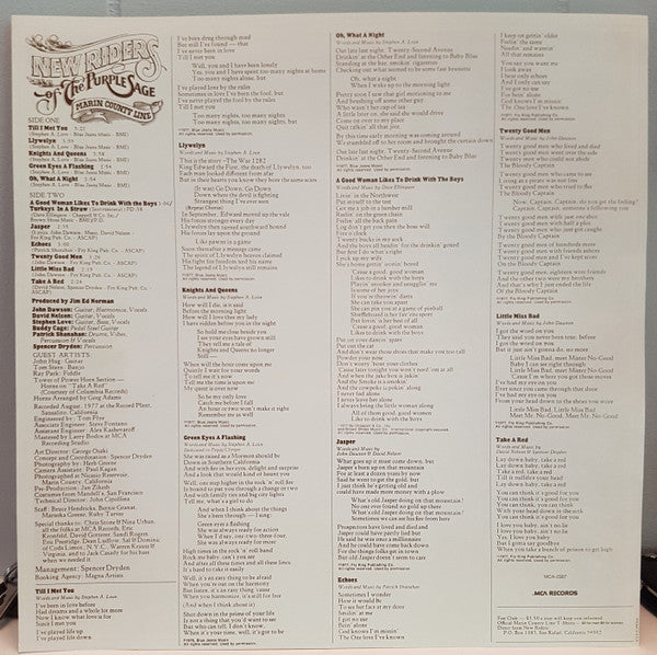 New Riders Of The Purple Sage : Marin County Line (LP, Album, Pin)