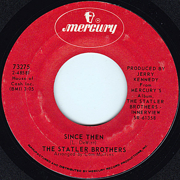 The Statler Brothers : Do You Remember These / Since Then (7", Single, Styrene, Phi)