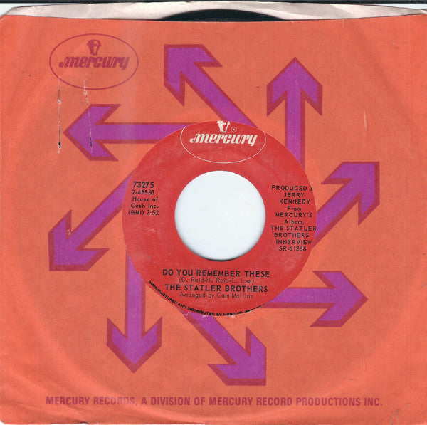 The Statler Brothers : Do You Remember These / Since Then (7", Single, Styrene, Phi)