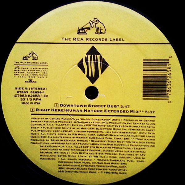 SWV : Downtown / Right Here (Human Nature) (12")