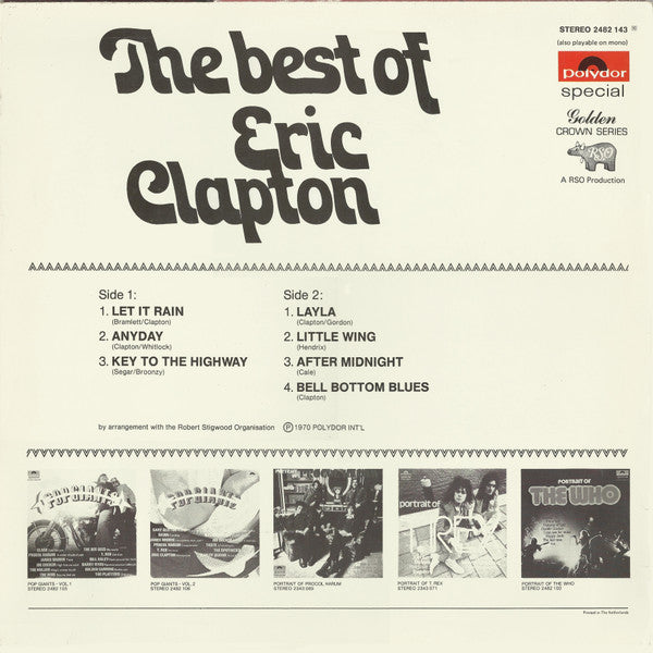 Eric Clapton : The Best Of Eric Clapton (LP, Comp)