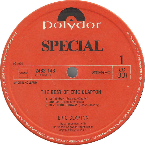 Eric Clapton : The Best Of Eric Clapton (LP, Comp)