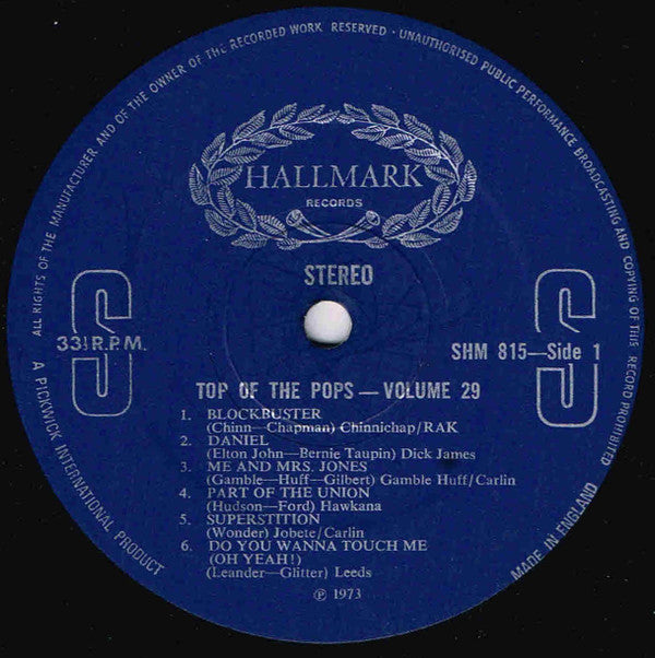 Unknown Artist : Top Of The Pops Vol. 29 (LP, Album)