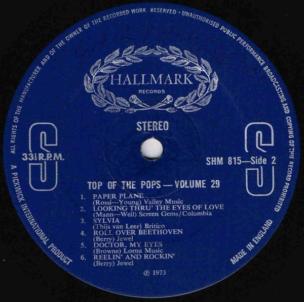 Unknown Artist : Top Of The Pops Vol. 29 (LP, Album)